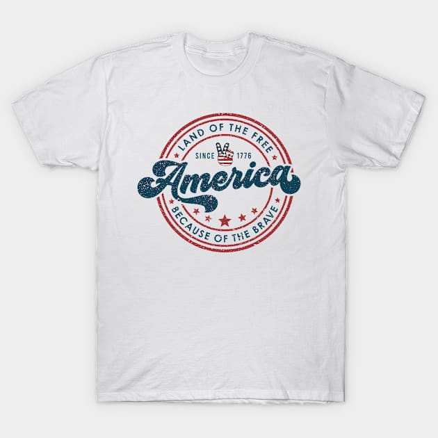America Land Of The Free Because Of The Brave, 4th of July, Patriotic, Independence Day T-Shirt by kumikoatara